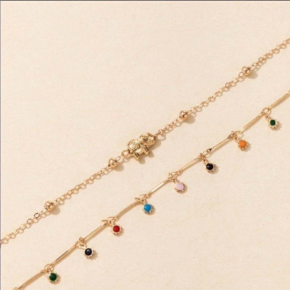 Bracelets Set (2) BOHO Style Elephant Versatile